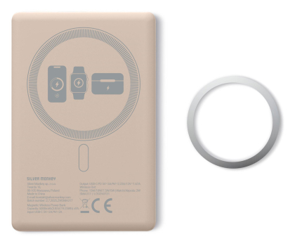 Powerbank Silver Monkey Powerbank Smart 5000 mAh MagSafe UltraSlim 3w1 Pustynny